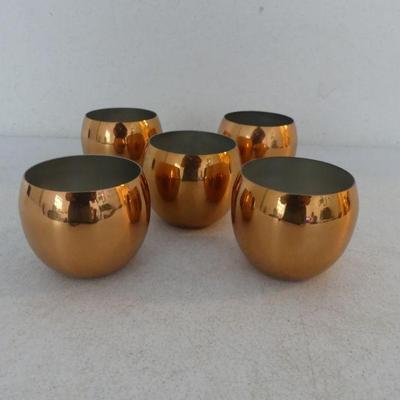 Vintage MCM Coppercraft Guild Set of 5 Moscow Mule Roly Poly Cups - 10 oz.
