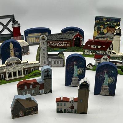 Wooden Collectibles Feat. Coca-Cola, Lighthouses, Statue Of Liberty
