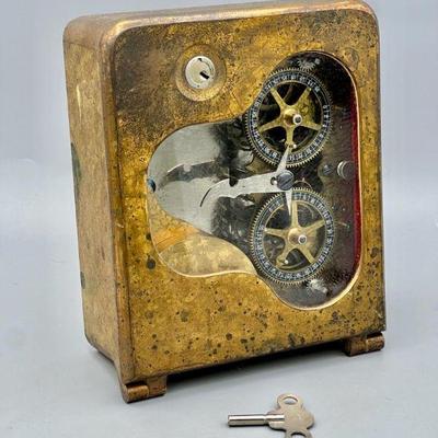Heavy Duty Antique Clockwork Timed Lockbox
