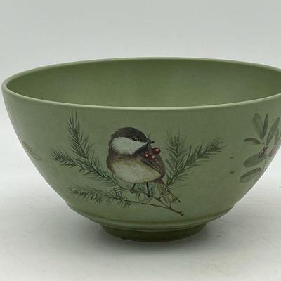 Pfaltzgraff Winterwood Chickadee Painted Pottery Bowl
