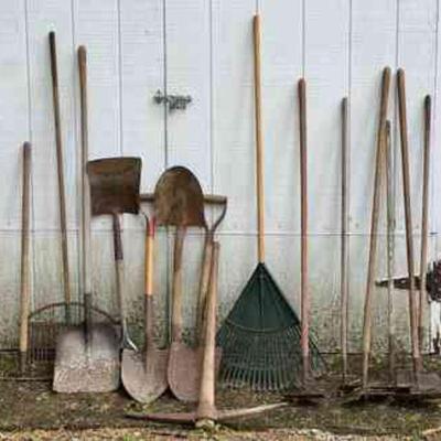 Large Landscaping Hand Tools Featuring Hoes
