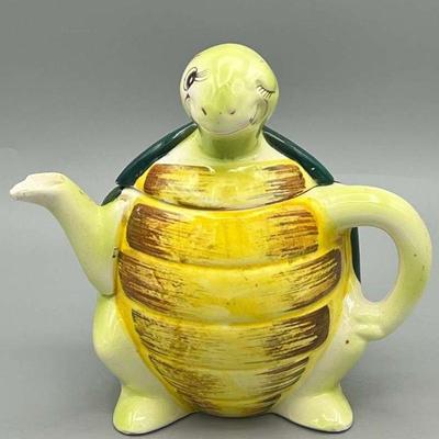 Vintage MCM Enesco Swifty The Turtle Winking Teapot

