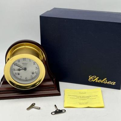 Chelsea Brass Shipstrike Mantle Clock With Original Box & Paperwork
