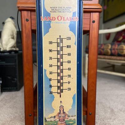 Vintage Land O' Lakes Metal Thermometer