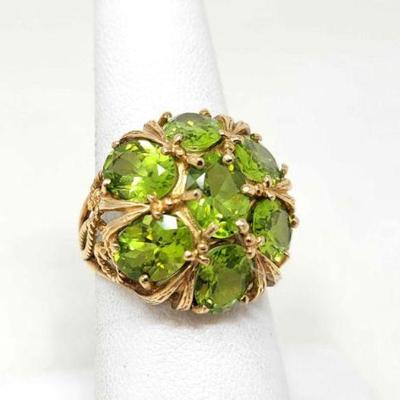 #808 â€¢ 10k Gold Cluster Ring, 6g