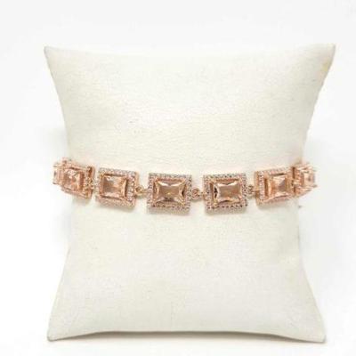 #1000 â€¢ Morganite Rose Gold Plated Bracelet