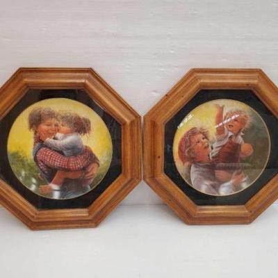 #1818 â€¢ (2) Framed Su Eten Collectors Plates