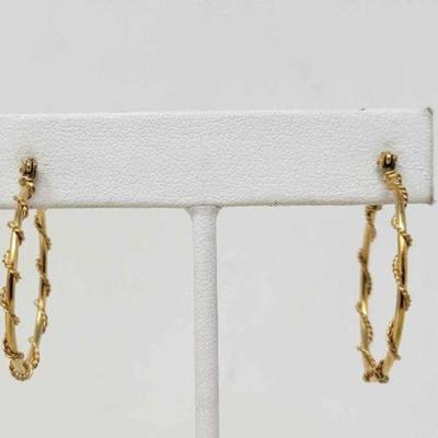 #736 â€¢ 14k Gold Twisted Hoop Earrings, 2g
