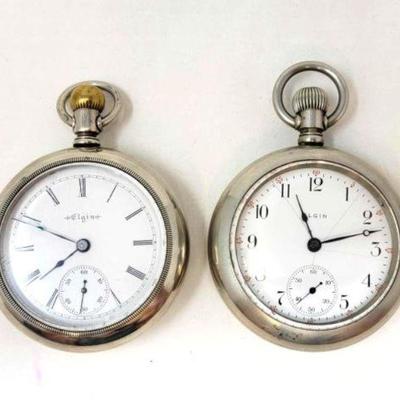 #1108 â€¢ (2) Elgin Pocket Watches