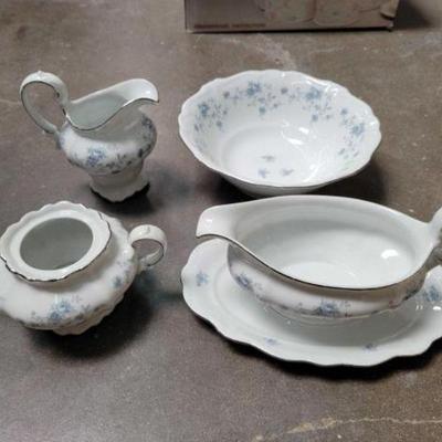 #2672 â€¢ Johann Haviland Bavaria Germany Blue Garland China Set