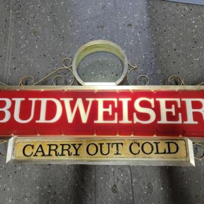  Light Up Budweiser Sign
