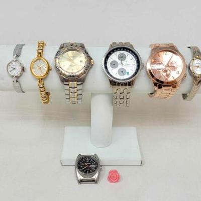 #1116 â€¢ 6 Watches, 1 Watch Face & 1 Flower Earring