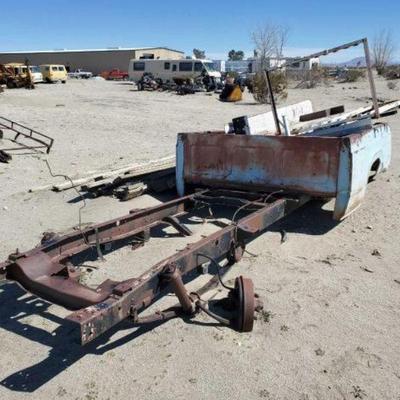 #455 â€¢ Ford Pickup Chasis With Bed, Front Clip, And Rack