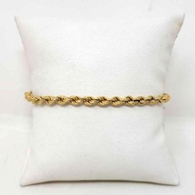 #714 â€¢ 14k Gold Chain Bracelet, 5g