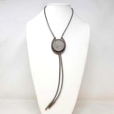 #914 â€¢ Sterling Silver Morgan Silver Dollar Bolo Tie