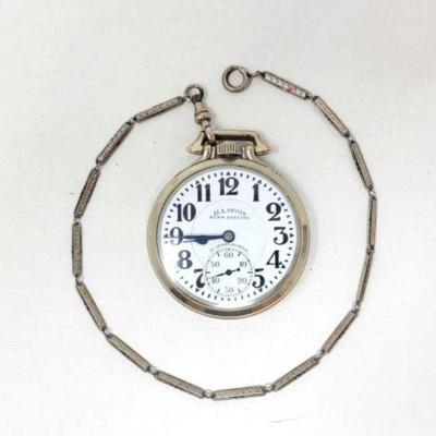 #1106 â€¢ VINTAGE AUTHENTIC Illinois Bunn Special 21Jewels 60 Hours Pocket Watch