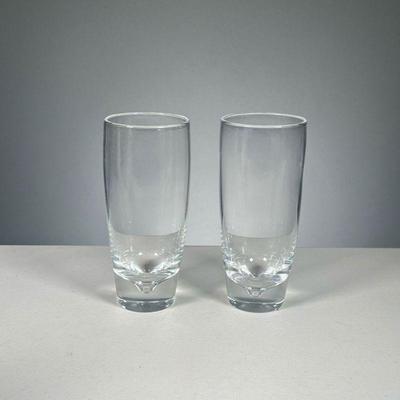(2PC) PAIR STEUBEN DRINKING GLASSES | Steuben drinking glasses, signed on the bottom.