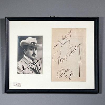 [AUTOGRAPH] RUDOLF BERGER | Signed photograph framed together with a signed parchment, Berlin frame.
