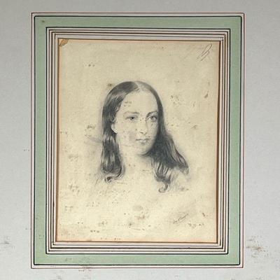 GEORGE H. BURGESS (1831-1905) | Pencil on paper, portrait bust of a young woman, signed lower right - 6.25 x 4.75 in. (Sight).