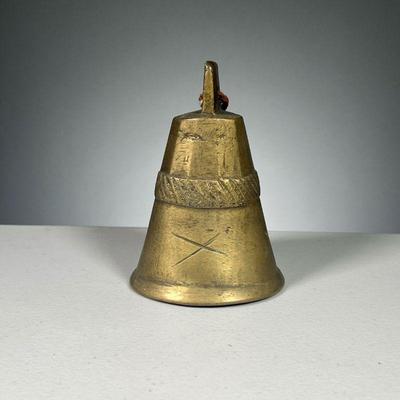 HANDMADE BRASS COWBELL | Dimensions: h. 7 in
