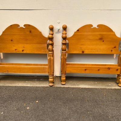 Two pine beds, traditional singles