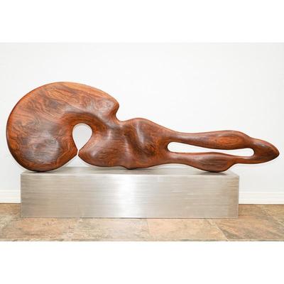 Michael Anderson Reclining Figure Mahogany Sculpture
