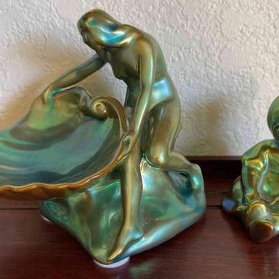 Zsolnay Eosin Figural Ceramic Pieces