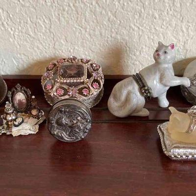 Sterling Silver Pill Box * Trinket Boxes * Pewter Box * Silverplate Pill Box