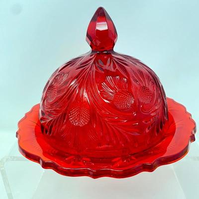 Lot #107 Â - Red Glass Domed 