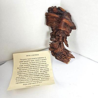 This Small Carved Gem Comes From Indonesia ~ Carved From Burl Wood & Knots in wood 5