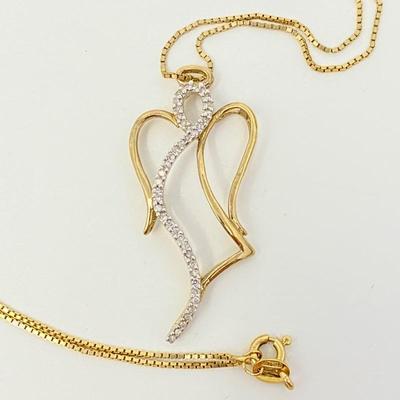 Lot #80 -Sweet 14k Gold Guardian Angel Pendant on a 10k Gold Chain