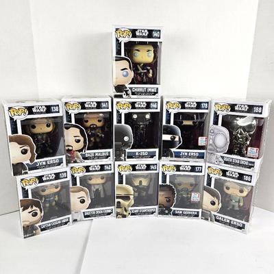 Set of Eleven Star Wars Rogue One Funko Pops - New in Boxes 