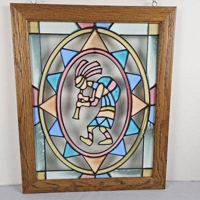 Framed Stained Glass Window Hang of Kokopelli - Made in Salida, Colorado 13