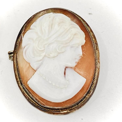 Lot #73 - Vintage Cameo Brooch/Pendant Marked 850 Silver