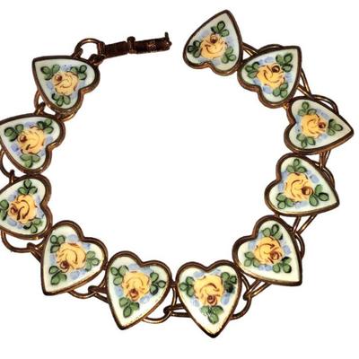 Sterling Silver Guilloche Enamel Bracelet