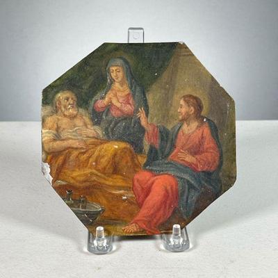 PAINTING ON COPPER | 18th/19th Century showing figures in an interior scene