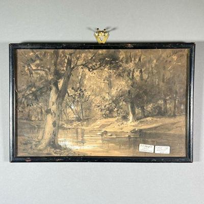 A.D. ABBATT 1880 WATERCOLOR PAINTING | 9th century watercolor painting by Cape Cod artist A.D. Abbatt, signed and dated 1880 upper right....