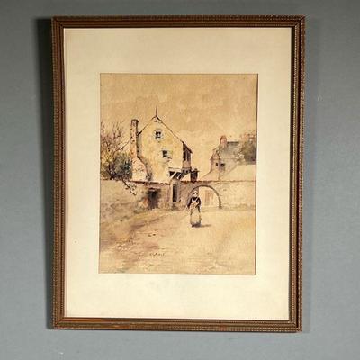 EDWARD LOYAL FIELD (1856-1914) | Watercolor 7.5 x 9.5 (sight) Dimensions: w. 12 x h. 15 in (frame).