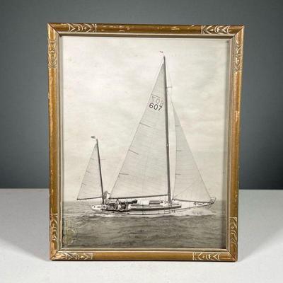 NORMAN E. FORTIER (1919-2010) | Sailboat silver gelatin print With stamps and markings on verso In a thin frame.