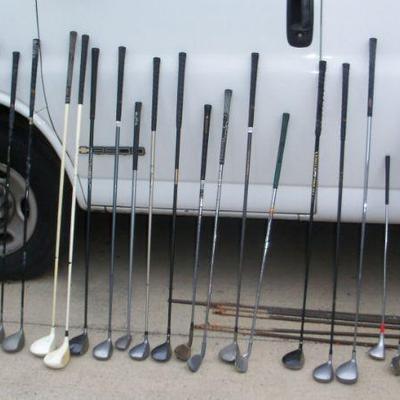 Dozens of clubs. King tst k irons, Tour classic mx-6 pro series irons, Cougar C.F.S. irons, Wilson Sam Snead Blue Ridge irons, Black Rock...