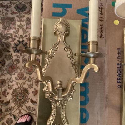 brass wall lamps
($150.00 for the pair)