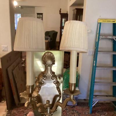 brass wall lamps
($150.00 for the pair)