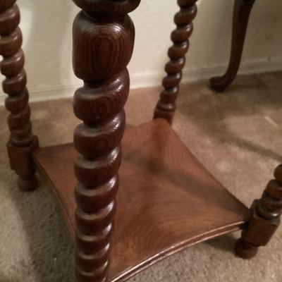 Round wood glass table with glass center
20 1/2 in. wide
24 in. tall
($50.00)
