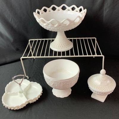 Large lot of Fenton/ Indiana etc Milk Glass.