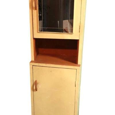 Vintage Mirrored Metal storage cabinet