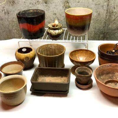 Pottery Planters Japanese, German. McCoy etc