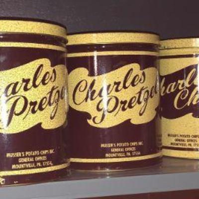Charles Chips/ Pretzels Tins