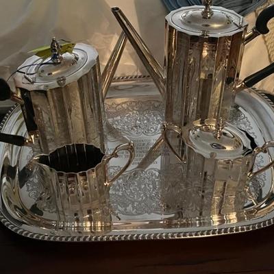Elegant silverplated tea service