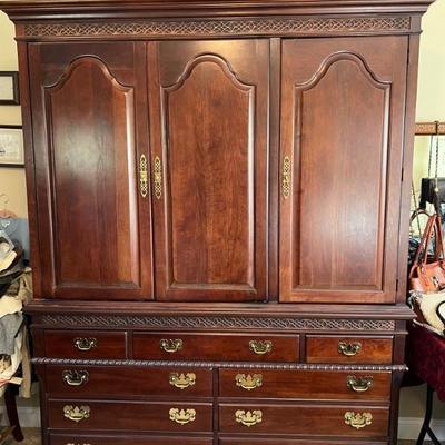 Solid cherry armoire - a place for everything in the bedroom - tv, jewelry , clothes and more