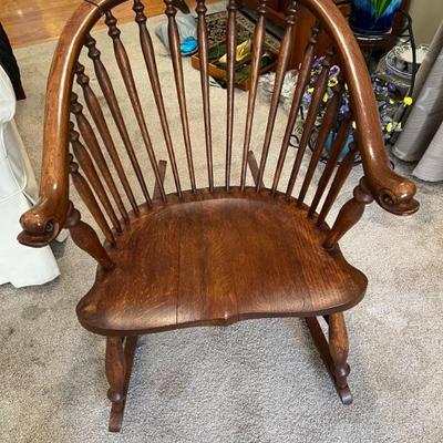 Windsor chair with dolphin arms